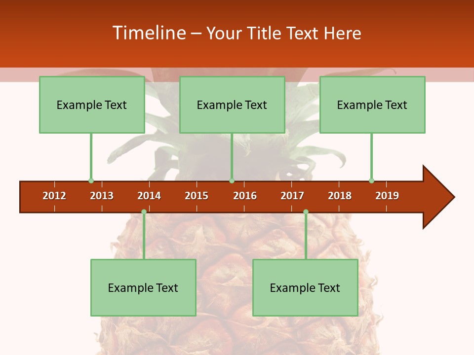 A Pineapple On A White And Orange Background PowerPoint Template