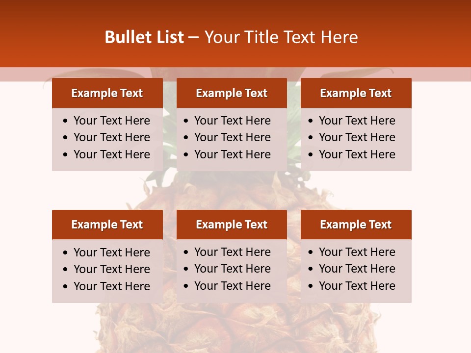 A Pineapple On A White And Orange Background PowerPoint Template