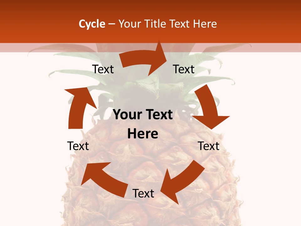 A Pineapple On A White And Orange Background PowerPoint Template