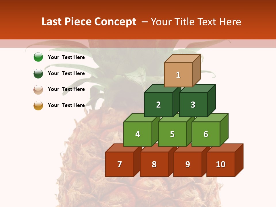 A Pineapple On A White And Orange Background PowerPoint Template