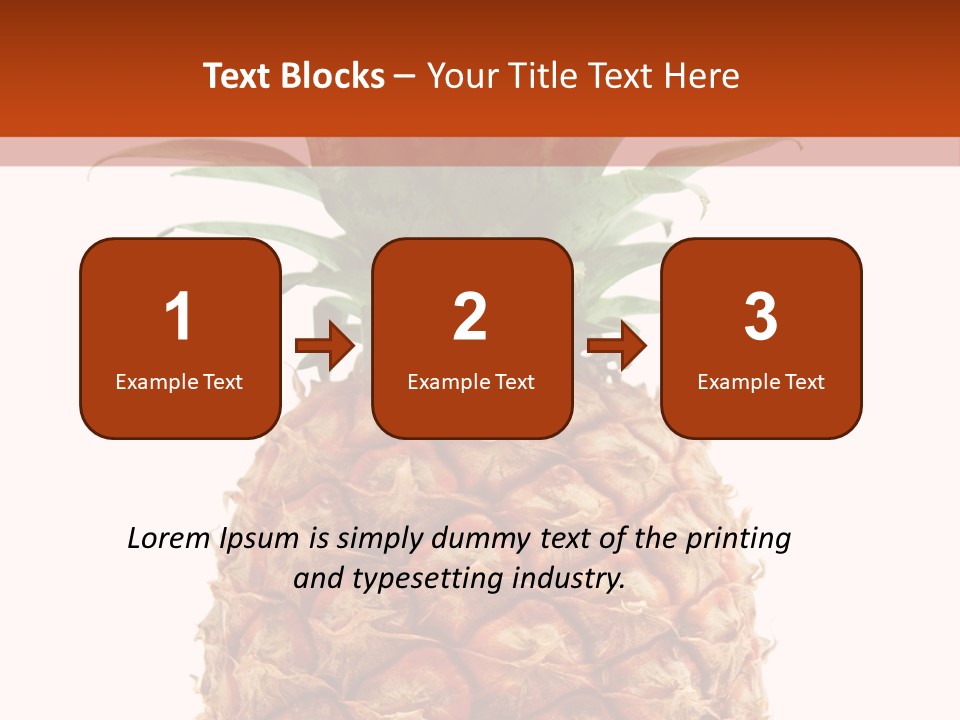 A Pineapple On A White And Orange Background PowerPoint Template