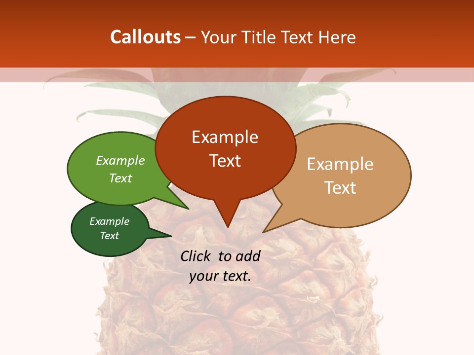 A Pineapple On A White And Orange Background PowerPoint Template