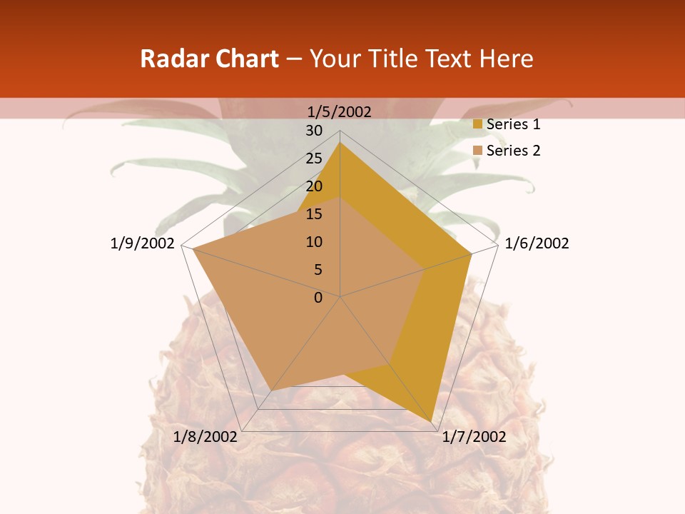 A Pineapple On A White And Orange Background PowerPoint Template