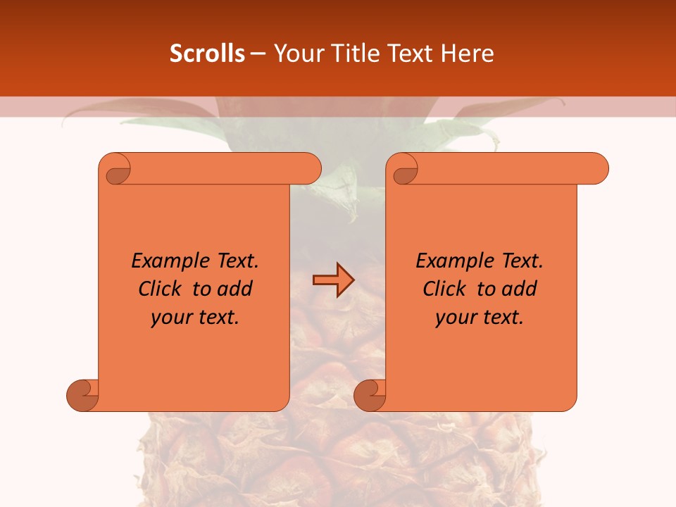 A Pineapple On A White And Orange Background PowerPoint Template