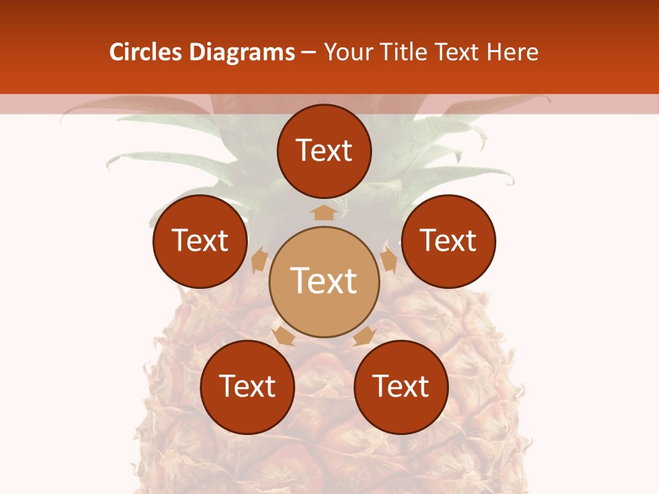 A Pineapple On A White And Orange Background PowerPoint Template