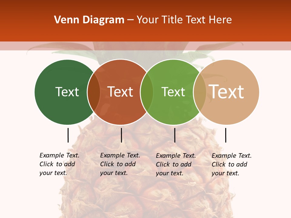 A Pineapple On A White And Orange Background PowerPoint Template