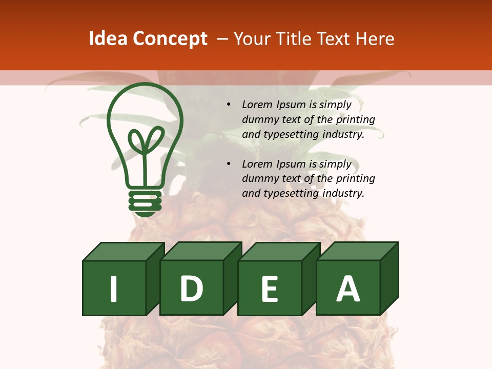 A Pineapple On A White And Orange Background PowerPoint Template