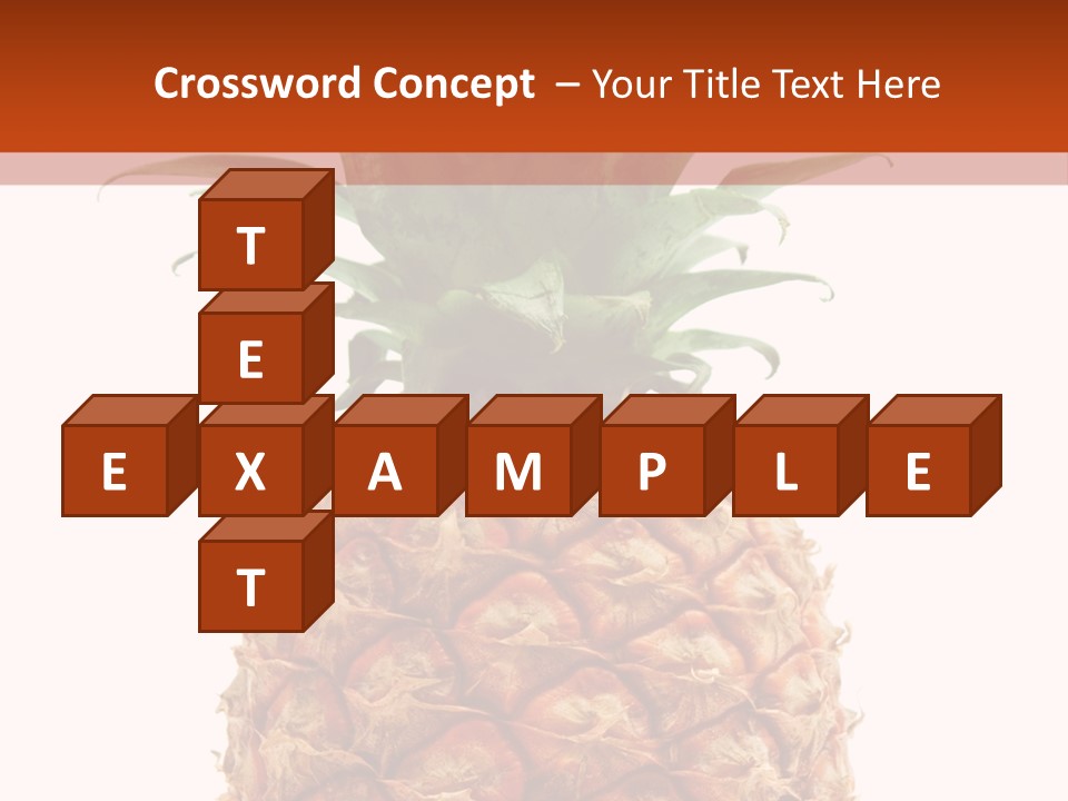 A Pineapple On A White And Orange Background PowerPoint Template
