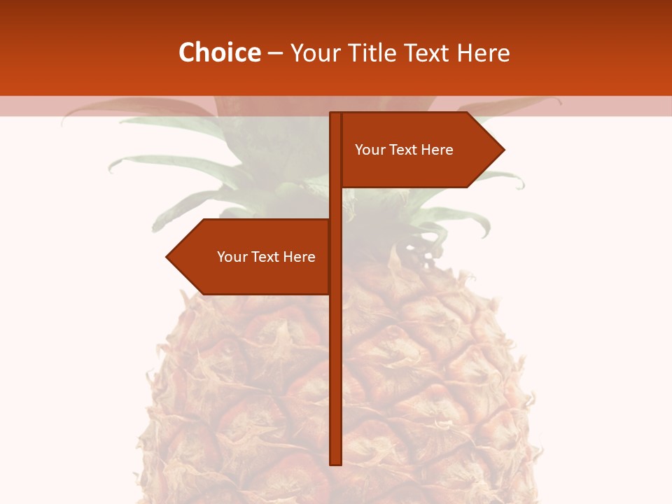 A Pineapple On A White And Orange Background PowerPoint Template