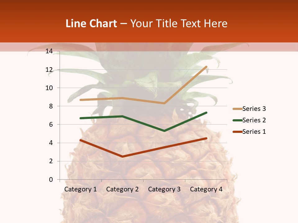 A Pineapple On A White And Orange Background PowerPoint Template