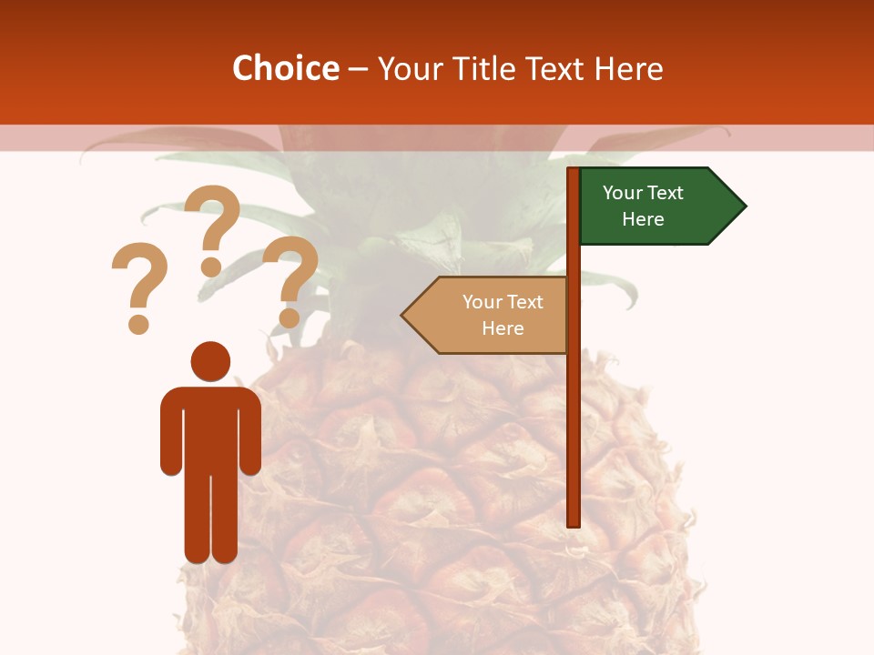 A Pineapple On A White And Orange Background PowerPoint Template