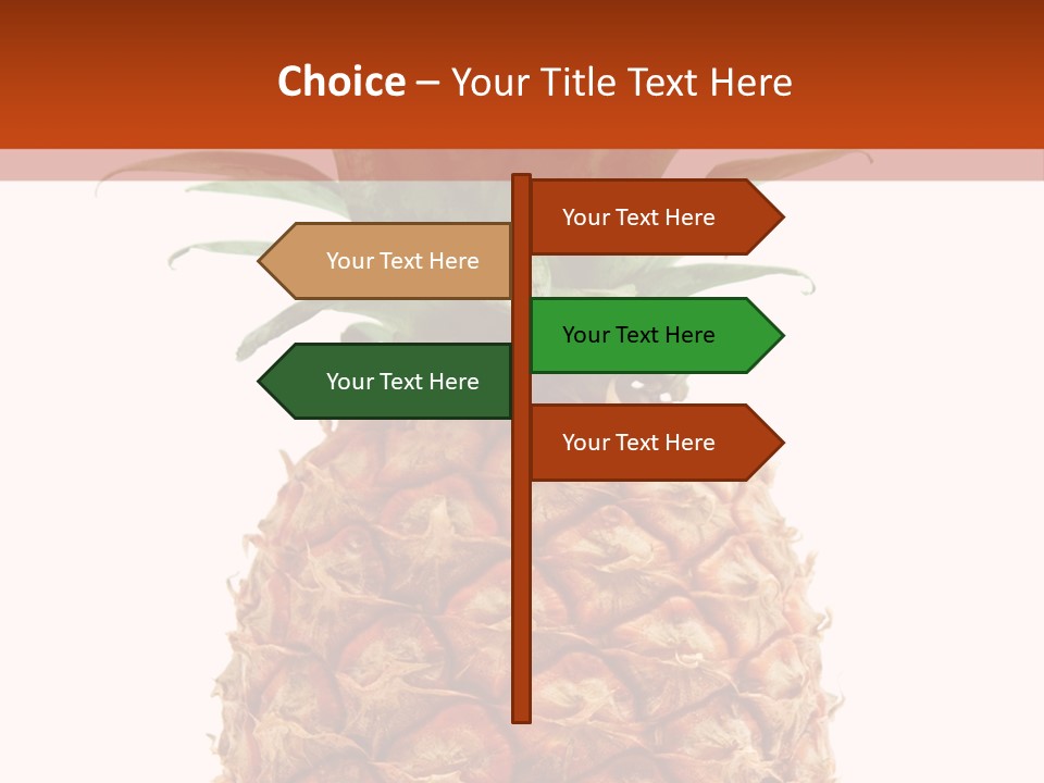 A Pineapple On A White And Orange Background PowerPoint Template