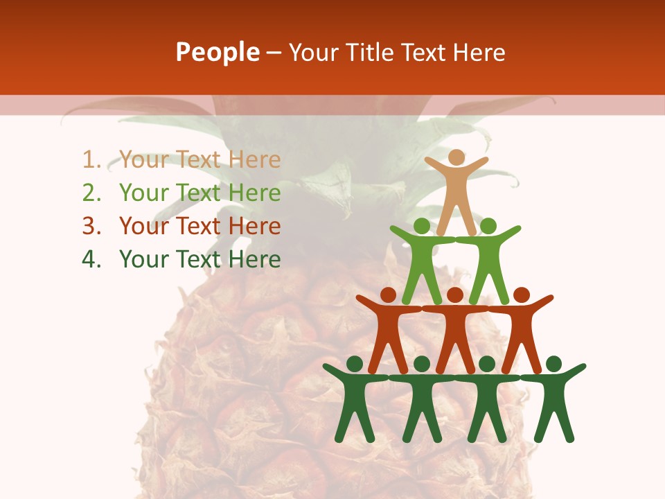 A Pineapple On A White And Orange Background PowerPoint Template