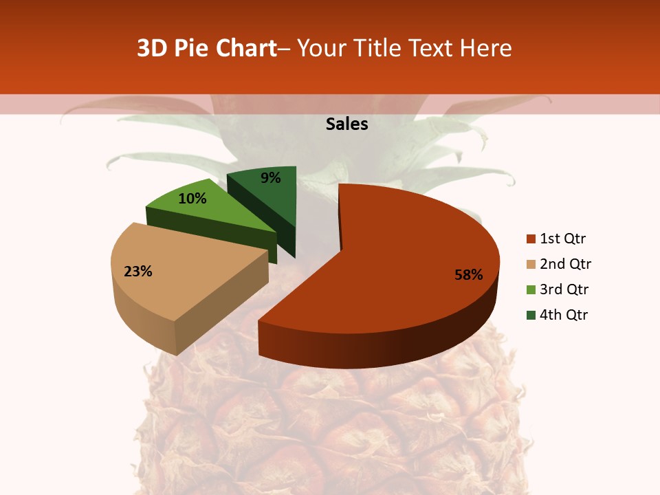 A Pineapple On A White And Orange Background PowerPoint Template