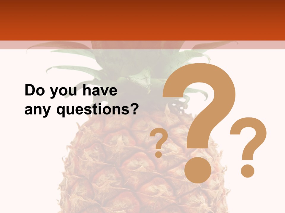 A Pineapple On A White And Orange Background PowerPoint Template