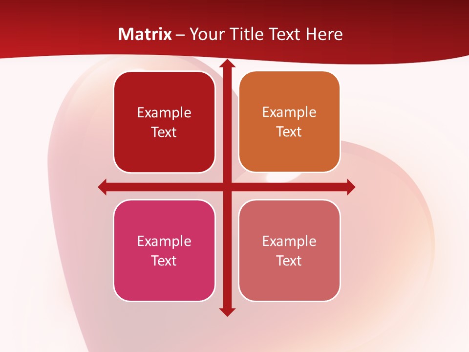 Two Red Hearts On A White And Red Background PowerPoint Template