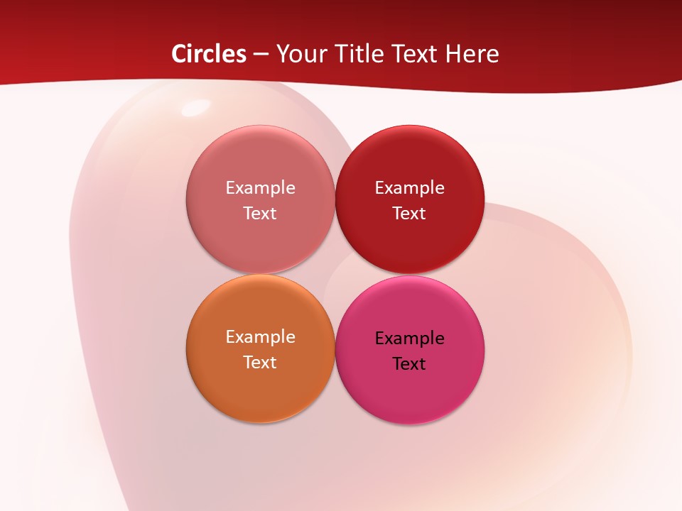 Two Red Hearts On A White And Red Background PowerPoint Template