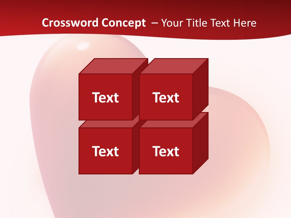 Two Red Hearts On A White And Red Background PowerPoint Template