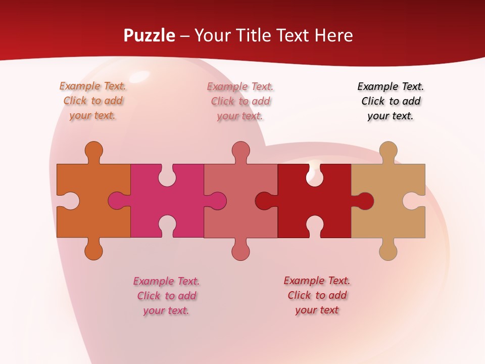 Two Red Hearts On A White And Red Background PowerPoint Template