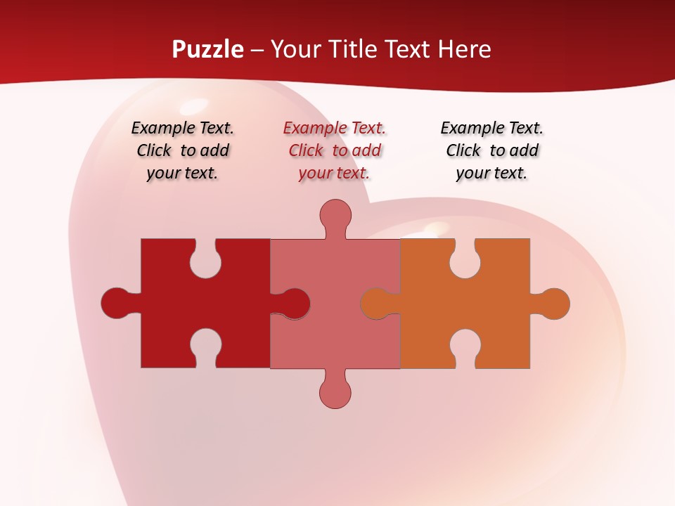 Two Red Hearts On A White And Red Background PowerPoint Template