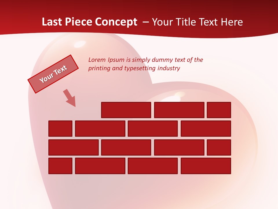 Two Red Hearts On A White And Red Background PowerPoint Template