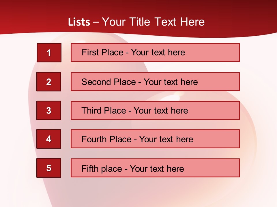 Two Red Hearts On A White And Red Background PowerPoint Template