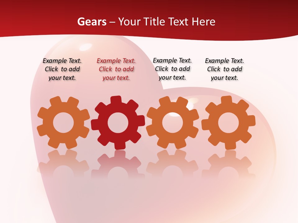 Two Red Hearts On A White And Red Background PowerPoint Template