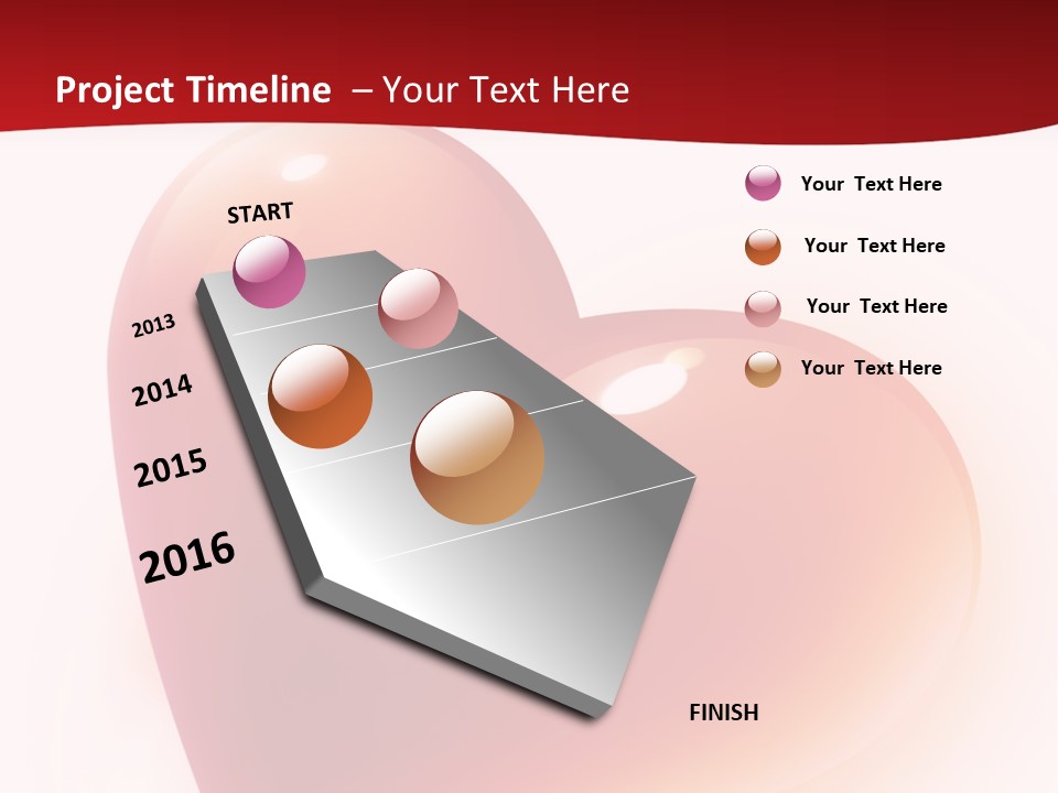 Two Red Hearts On A White And Red Background PowerPoint Template