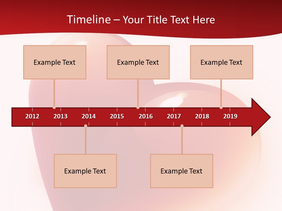 Two Red Hearts On A White And Red Background PowerPoint Template