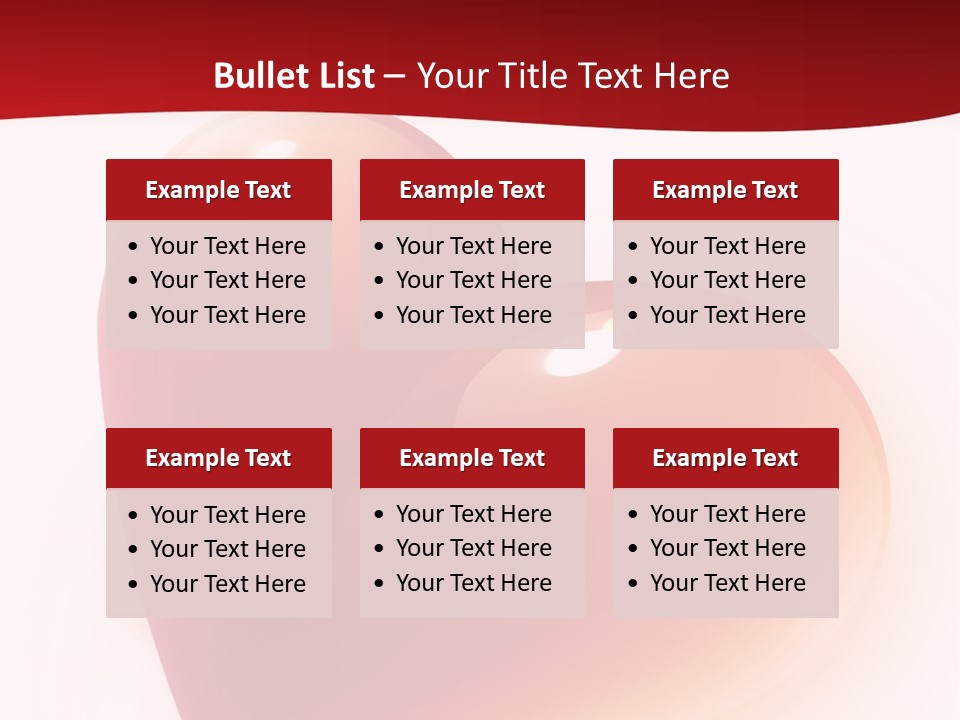 Two Red Hearts On A White And Red Background PowerPoint Template