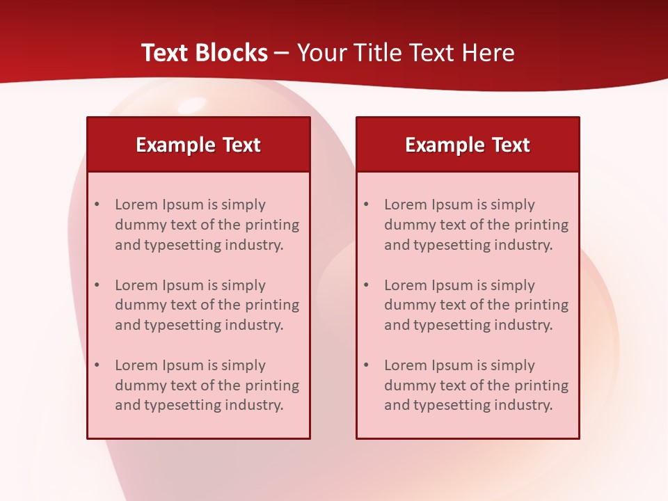 Two Red Hearts On A White And Red Background PowerPoint Template