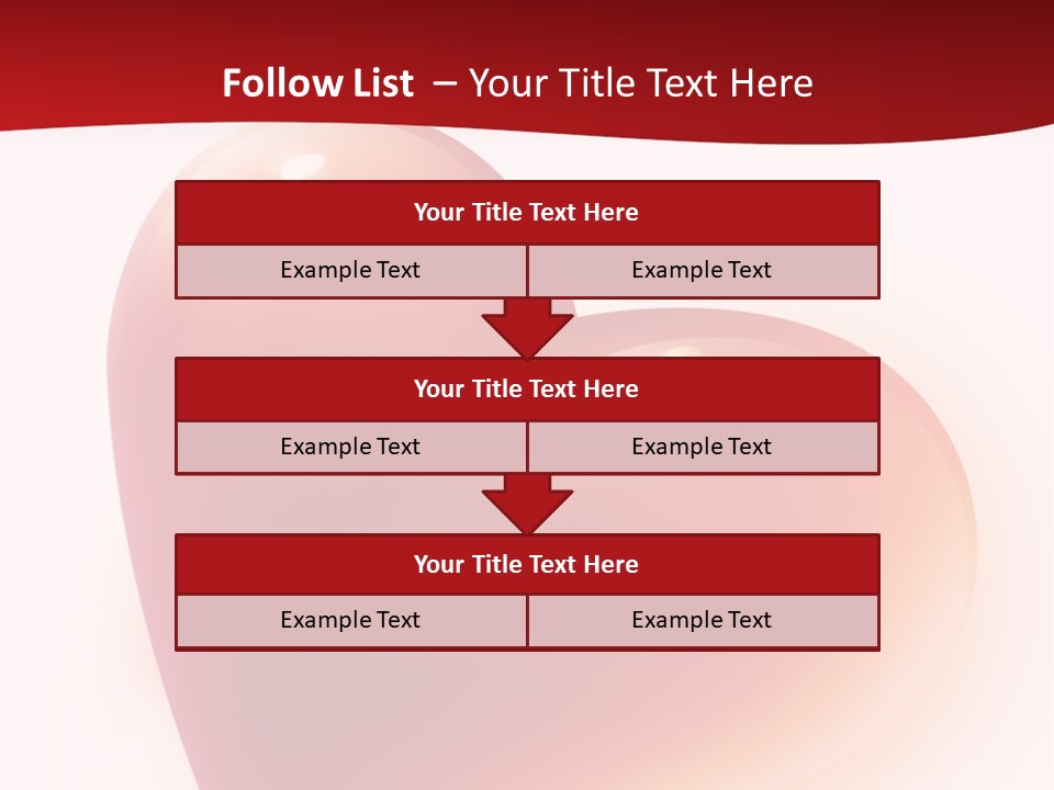Two Red Hearts On A White And Red Background PowerPoint Template
