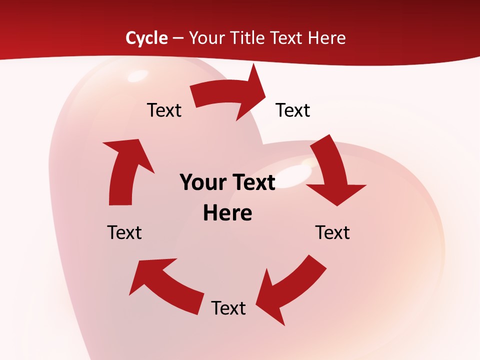 Two Red Hearts On A White And Red Background PowerPoint Template