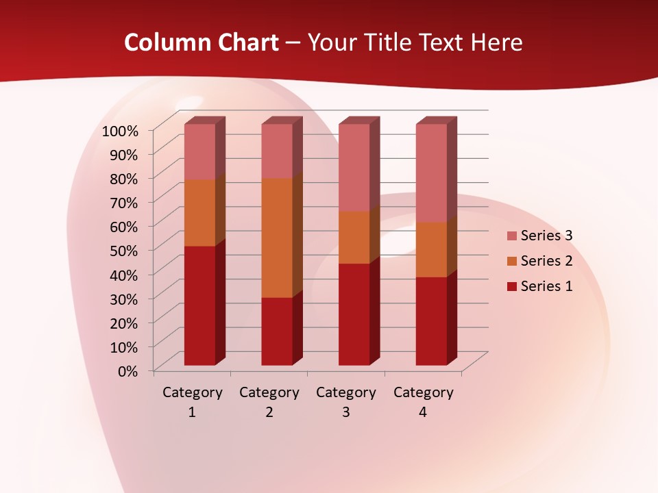 Two Red Hearts On A White And Red Background PowerPoint Template