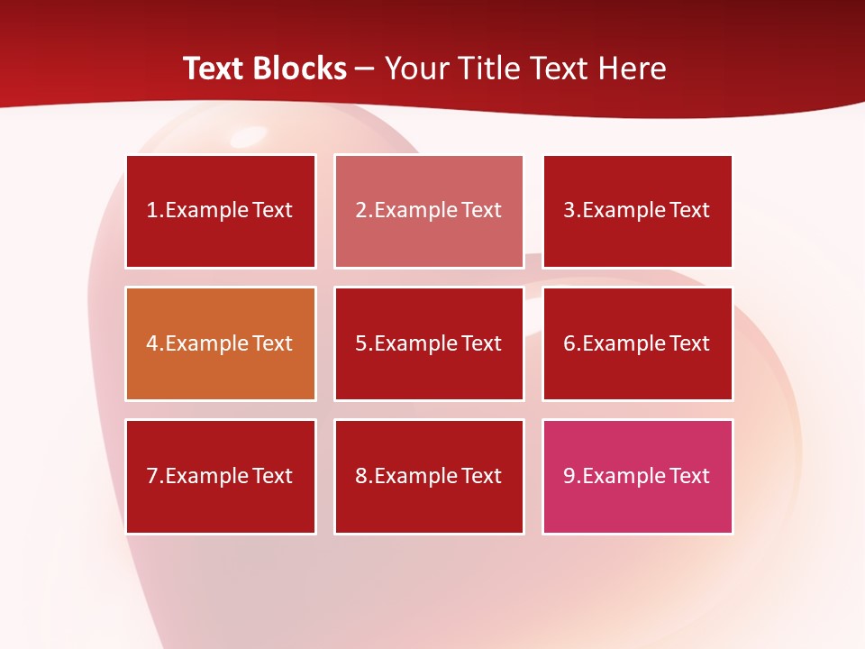 Two Red Hearts On A White And Red Background PowerPoint Template