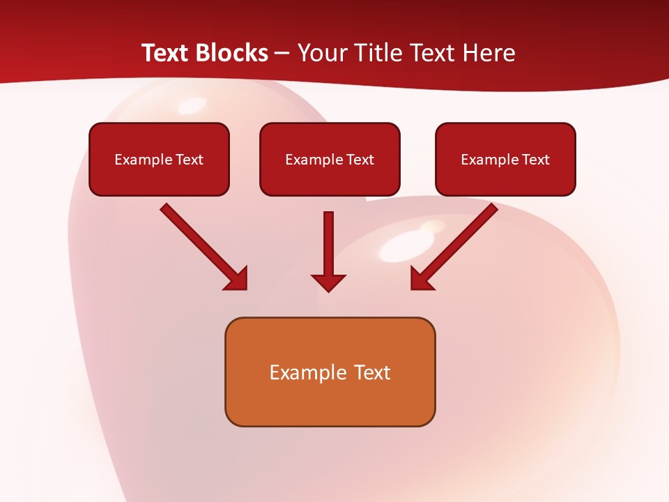 Two Red Hearts On A White And Red Background PowerPoint Template