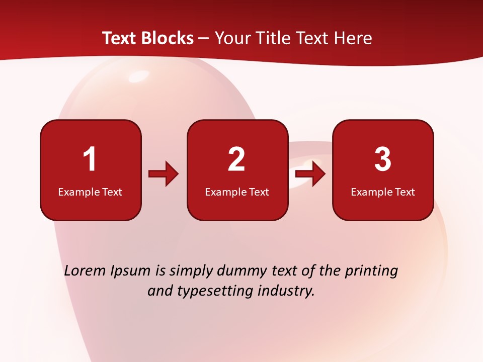 Two Red Hearts On A White And Red Background PowerPoint Template