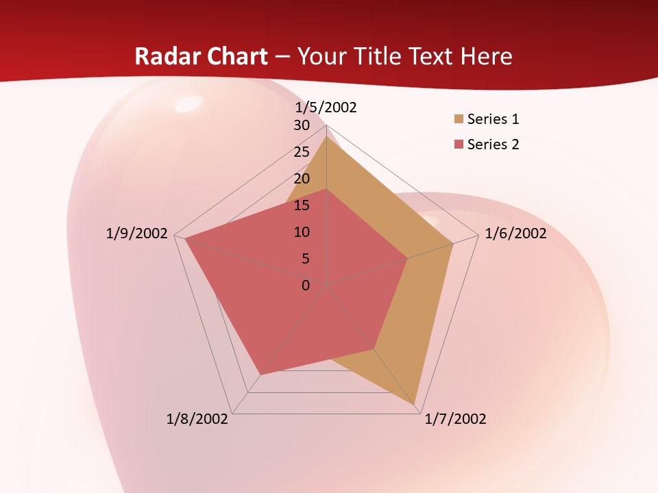Two Red Hearts On A White And Red Background PowerPoint Template
