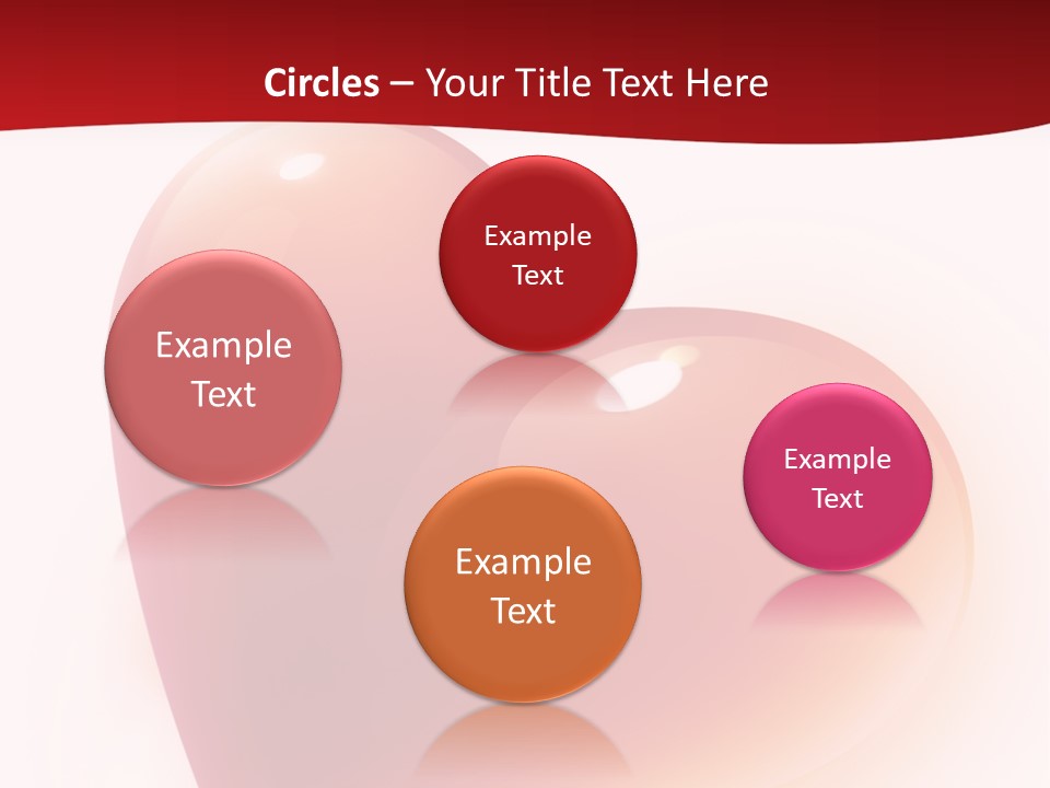 Two Red Hearts On A White And Red Background PowerPoint Template