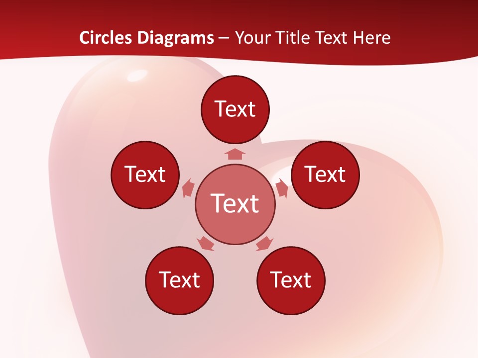 Two Red Hearts On A White And Red Background PowerPoint Template