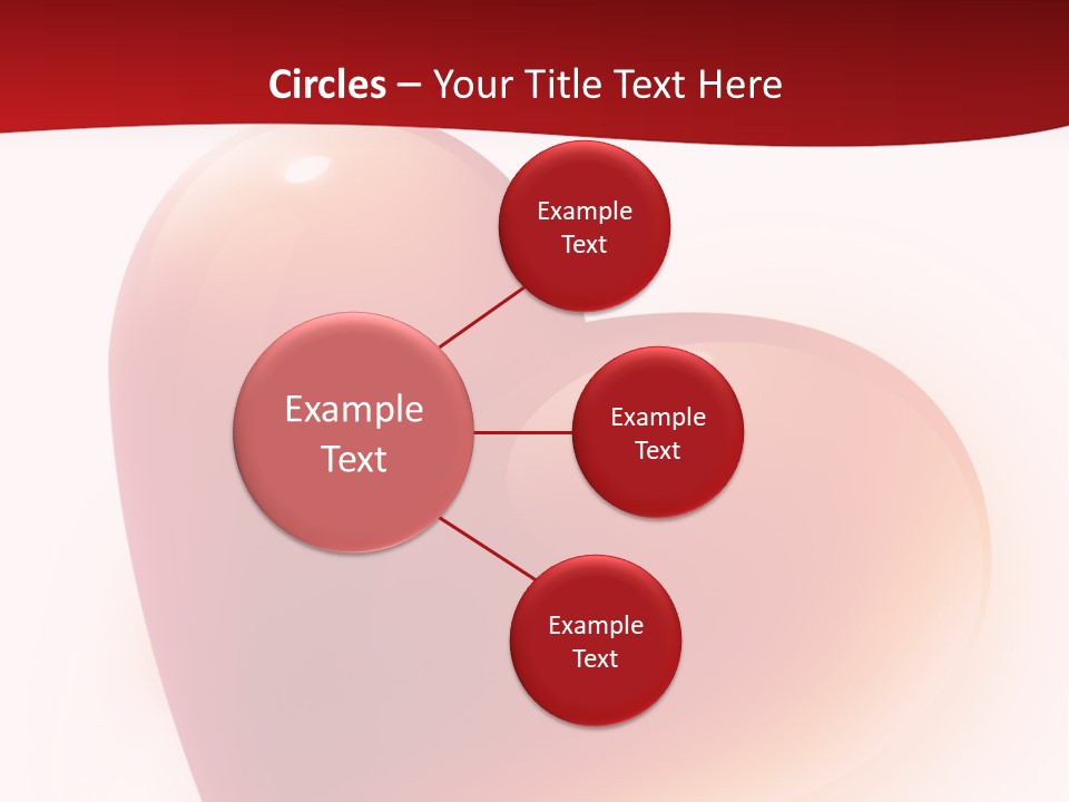 Two Red Hearts On A White And Red Background PowerPoint Template