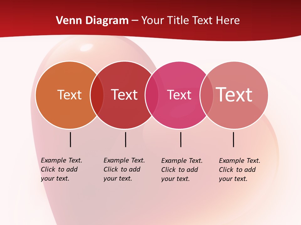 Two Red Hearts On A White And Red Background PowerPoint Template