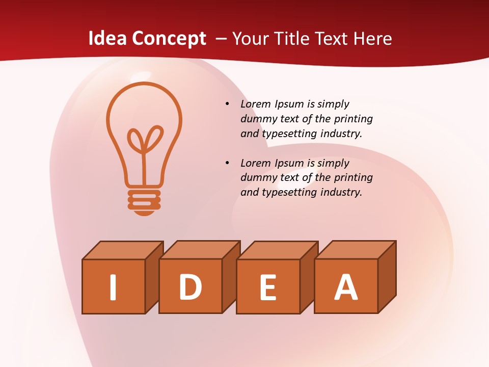 Two Red Hearts On A White And Red Background PowerPoint Template