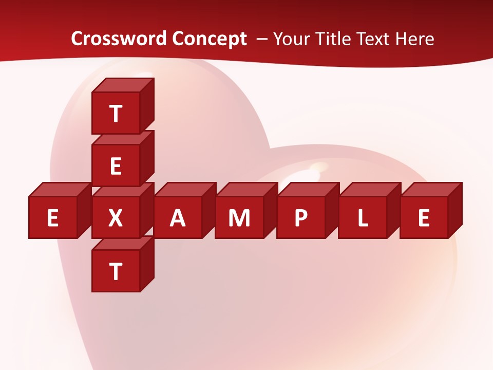 Two Red Hearts On A White And Red Background PowerPoint Template