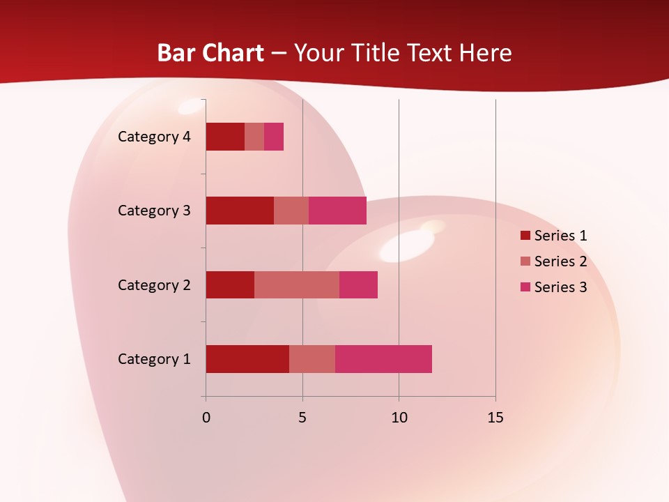 Two Red Hearts On A White And Red Background PowerPoint Template