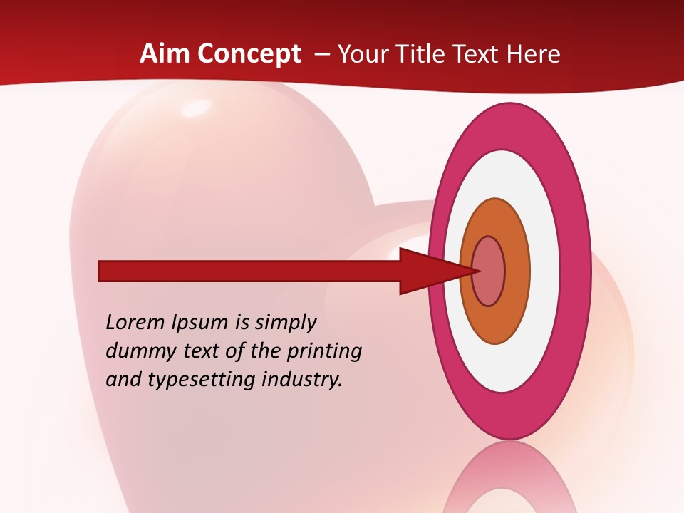 Two Red Hearts On A White And Red Background PowerPoint Template