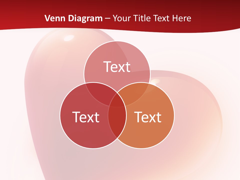 Two Red Hearts On A White And Red Background PowerPoint Template