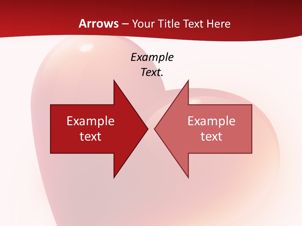 Two Red Hearts On A White And Red Background PowerPoint Template