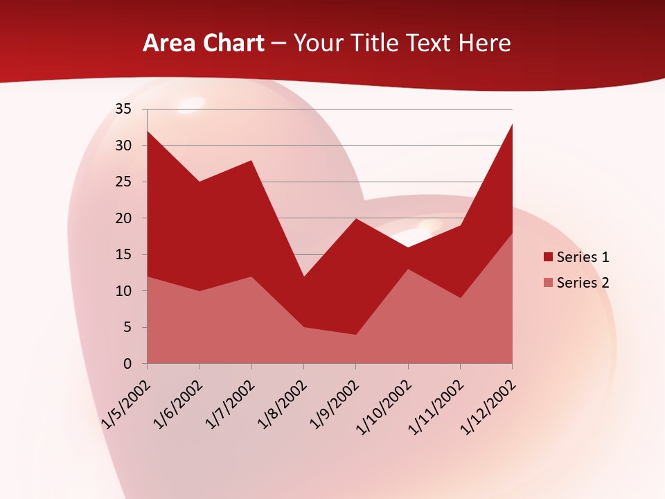 Two Red Hearts On A White And Red Background PowerPoint Template