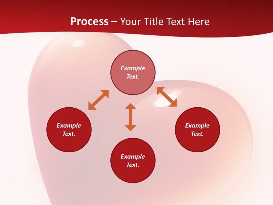 Two Red Hearts On A White And Red Background PowerPoint Template